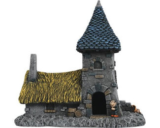 Produktbild von AQUA DELLA Aquariumdekoration Schlümpfe Waldhaus mit Gargamel Figur und Höhle ca. 17 x 9 x 17 cm