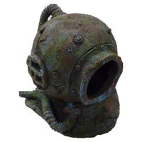 Produktbild von Aqua Della Aquariumdekoration Taucherhelm Figur und Höhle in Grau für Zierfische