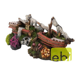 Aqua Della Aquariumdekoration Versunkenes Schiff Figur und Höhle für Fische 25 x 10,5 x 11,5 cm – Bild 1 von 3