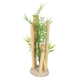 Aqua Della Bambusornament Aquariendekoration Figur und Höhle für Fische in Grün und Bunt Größe M – Bild 1 von 1