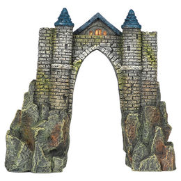 Aqua Della Camelot Schloss Aquariumdekoration Figur und Höhle in Grau – Bild 1 von 4