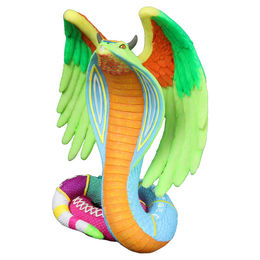 Aqua Della Dia de los Muertos Schlange Aquarium Dekoration Figur und Höhle bunt – Bild 1 von 4