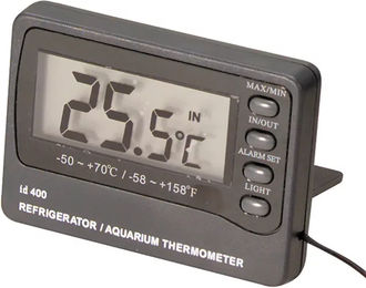 Aqua Della Digitales Thermometer mit Alarm für Fisch Aquarien aus Kunststoff in Schwarz – Bild 1 von 4