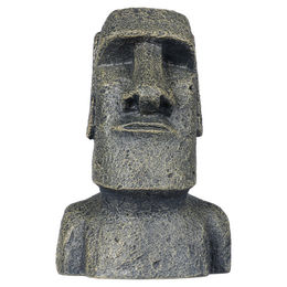Aqua Della Rano Raraku Aquariumdekoration Figur und Höhle für Fische in Schwarz und Grau – Bild 1 von 7