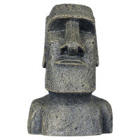 Produktbild von Aqua Della Rano Raraku Aquariumdekoration Figur und Höhle für Fische in Schwarz und Grau