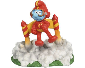 Aqua Della Schlümpfe Jetpack Air Action Aquariumdekoration Figur und Höhle für Süßwasser und Salzwasser – Bild 1 von 2