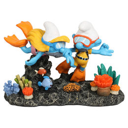 Aqua Della Schlümpfe Unterwassertaucher Aquariendekoration Figur und Höhle für Fische bunt – Bild 1 von 4