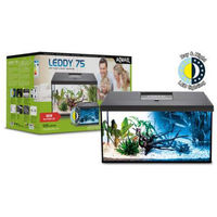 Produktbild von Aquael Aquarium Komplettset Leddy 75 mit LED Tag & Nacht 2.0 Schwarz 105 Liter