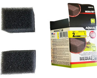 Aquael Filterschwamm Versamax FZN 1 für Aquarien Filtermedien 2 Stück Schwarz – Bild 1 von 3