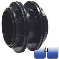 Produktbild von Aquaforte Doppelte Durchführung 110mm mit Gewinde aus Kunststoff in Schwarz