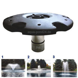 Aquaforte Schwimmfontäne für den Teich in Schwarz mit 3 Aufsätzen aus Kunststoff – Bild 1 von 2