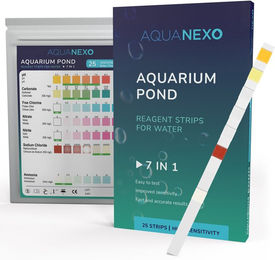 Aquanexo 7in1 Aquarium und Teich Teststreifen zur Wasseranalyse für Fische 25 Stück – Bild 1 von 8