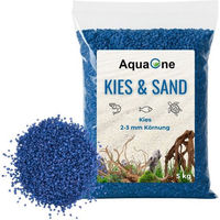 Produktbild von Aquaone Aquarienkies Blau 5 kg Blauer Quarzkies 2-3 mm Premium Bodengrund für Fische und Welse - 5 kg