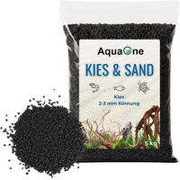 Produktbild von Aquaone Aquarienkies Schwarzer Quarzkies 5 kg Bodengrund für Fische und Welse - 5 kg