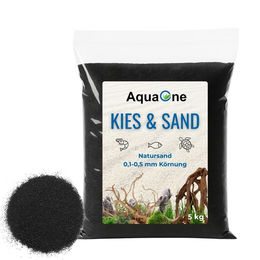 AquaOne Aquariensand Schwarz 5 kg Bodengrund für Fische und Welse - 5 kg – Bild 1 von 12