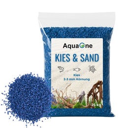 AquaOne Aquarium Kies Blauer Quarzkies 2-3 mm 25 kg Bodengrund für Fische und Welse - 20 kg – Bild 1 von 13
