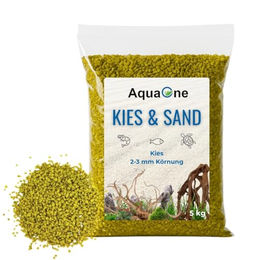 AquaOne Aquarium Kies Gelb 5 kg Bodengrund für Fische und Welse - 5 kg – Bild 1 von 6