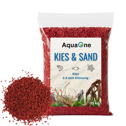 AquaOne Aquarium Kies Roter Quarzkies 2-3 mm 25 kg Bodengrund für Fische und Welse - 20 kg – Bild 1 von 13