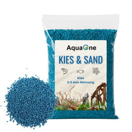 AquaOne Aquarium Kies Türkis Quarzkies 2-3 mm 25 kg Bodengrund für Fische und Welse - 20 kg – Bild 1 von 13