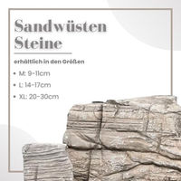 Produktbild von AquaOne Aquarium Naturstein Sandwüsten Stein Beige Gelb für Aquascaping und Fische Größe L