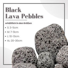 AquaOne Aquarium Natursteine Black Lava Pebbles Deko Steine Schwarz Grau 3-5cm – Bild 1 von 9