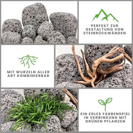 AquaOne Aquarium Natursteine Black Lava Pebbles Schwarz für Aquascaping und Terrarien 7-9 cm - 1 Stk. – Bild 1 von 10