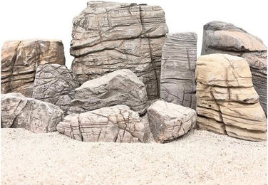 AquaOne Aquarium Natursteine Sandwüsten Steine Mix Größe M-L 10 kg für Aquascaping – Bild 1 von 3