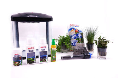 AquaOne Nano Aquarium Komplettset HR-230 Schwarz inklusive Filteranlage und Dekoration für Fische - 7 l – Bild 1 von 6