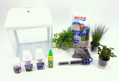 AquaOne Nano Aquarium Komplettset HR-230 Weiß inklusive Dekoration und Filteranlage - 7 l – Bild 1 von 3