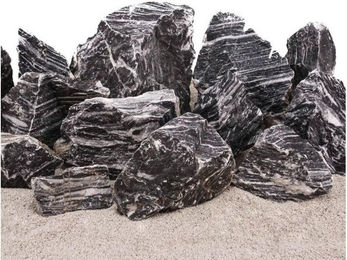 AquaOne Zebrasteine Natursteine für Aquarium und Aquascaping 10 kg Mix Größe M bis XL Schwarz Weiß Grau – Bild 1 von 5