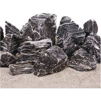 Produktbild von AquaOne Zebrasteine Natursteine für Aquarium und Aquascaping 10 kg Mix Größe M bis XL Schwarz Weiß Grau