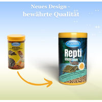 Produktbild von Aquaris Repti Sticks Carni Schildkrötenfutter für Wasser- und Sumpfschildkröten mit Fisch und Garnelen 80 g / 250 ml - 75 g