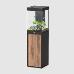 Aquatlantis Aqua Tower 163 Aquarium-Set aus Glas in Schwarz Nussbaum für Fische – Bild 1 von 6
