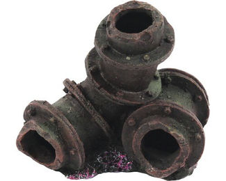 Aquatlantis Aquariumdekoration Dreifachkanone Figur und Höhle 11,2x7x10,7 cm – Bild 1 von 2