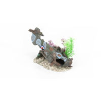 Produktbild von Aquatlantis Aquariumdekoration Flugzeug Figur und Höhle Grau Größe L