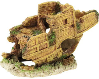 Produktbild von Aquatlantis Aquariumdekoration Halbes Boot Figur und Höhle 16x7,7x14,5 cm - 0,25 kg
