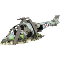 Produktbild von Aquatlantis Aquariumdekoration Hubschrauber Figur und Höhle Grau Größe L 74,5x22,5x25 cm