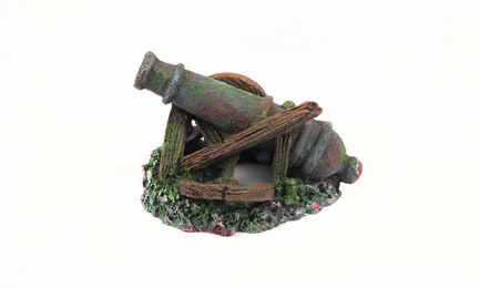 Aquatlantis Aquariumdekoration Kanone Figur und Höhle aus Kunstharz 16,5x12,5x10,5 cm – Bild 1 von 2