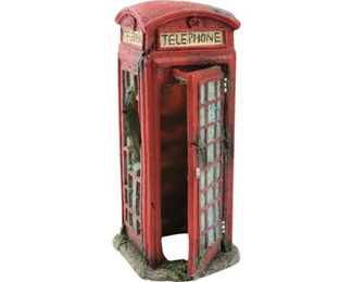 Aquatlantis Aquariumdekoration Telefonzelle rote Höhle für Fische 9,5x9,5x17,5 cm – Bild 1 von 2