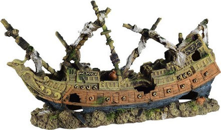 Produktbild von AQUATLANTIS Dekofigur versunkenes Schiff groß braun für Aquarien