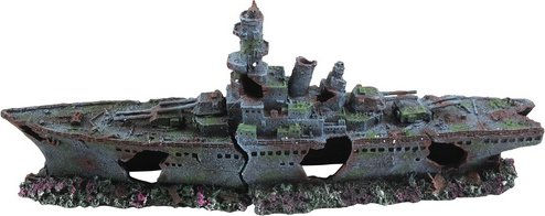 Aquatlantis Dekofigur Zerstörer Schiff für Aquarien in Grau groß – Bild 1 von 1