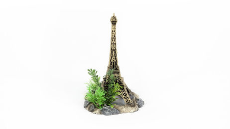 aquatlantis Eiffelturm Zierfigur aus Kunstharz für Fische in Gold – Bild 1 von 1
