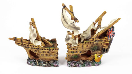 aquatlantis Galeone Aquarienfigur und Höhle aus Kunstharz in Braun für Fische – Bild 1 von 1