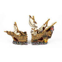Produktbild von aquatlantis Galeone Aquarienfigur und Höhle aus Kunstharz in Braun für Fische