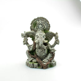 Produktbild von aquatlantis Ganesha sitzend Figur und Höhle für Fische in Grau