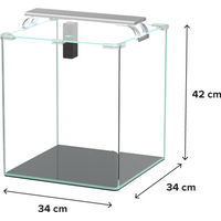 Produktbild von Aquatlantis Kubus Curve LED Essential Aquarium Aufsatzleuchte 44 L Transparent