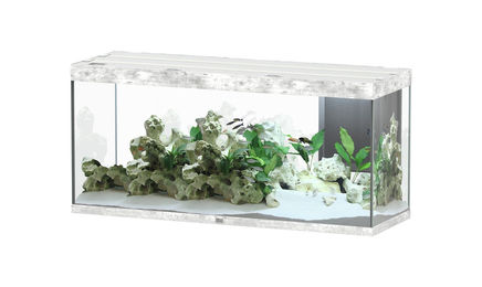 Aquatlantis Sublime 420 Aquarium-Set in Steinoptik Weiß 150x50cm – Bild 1 von 3