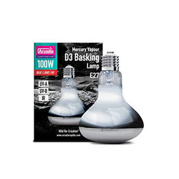 Arcadia Mercury Vapour D3 UV Basking Lampe 100W Vollspektrum UVA UVB Reptilienlampe für Bartagamen und Schildkröten – Bild 1 von 2