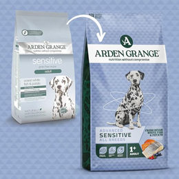 Produktbild von Arden Grange Adult Sensitive Trockenhaft für Hunde mit Ocean White Fish und Kartoffeln 12kg - 12 kg