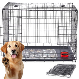 AREBOS Hundetransportbox Klein Schwarz klappbar aus Kunststoff – Bild 1 von 13